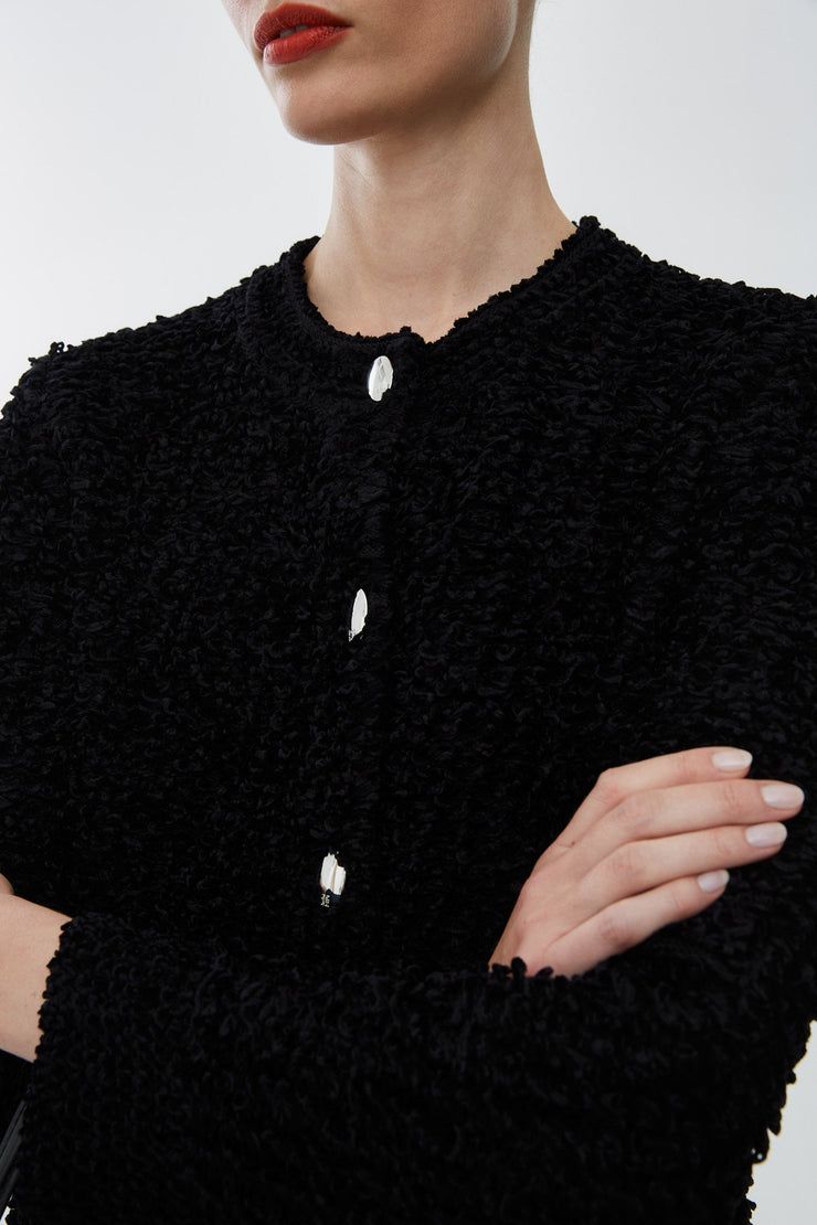 Crewneck black cardigan