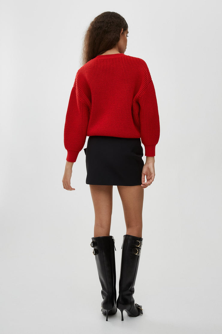 Cropped 4G sweater in waffle wool