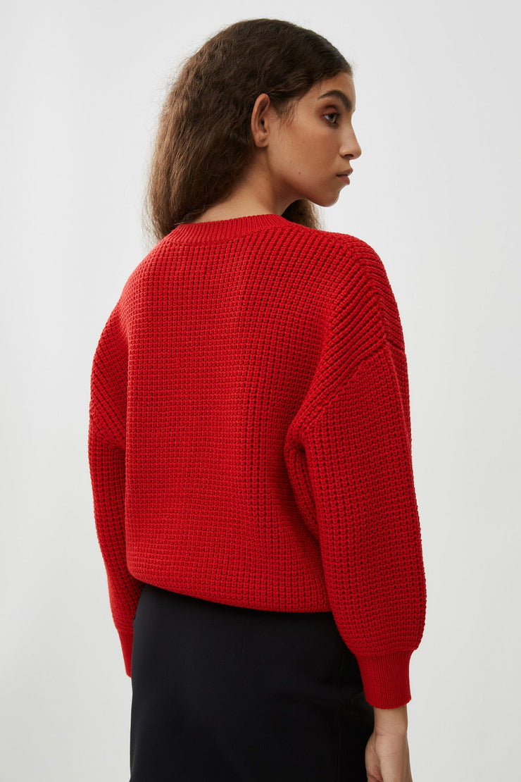 Cropped 4G sweater in waffle wool