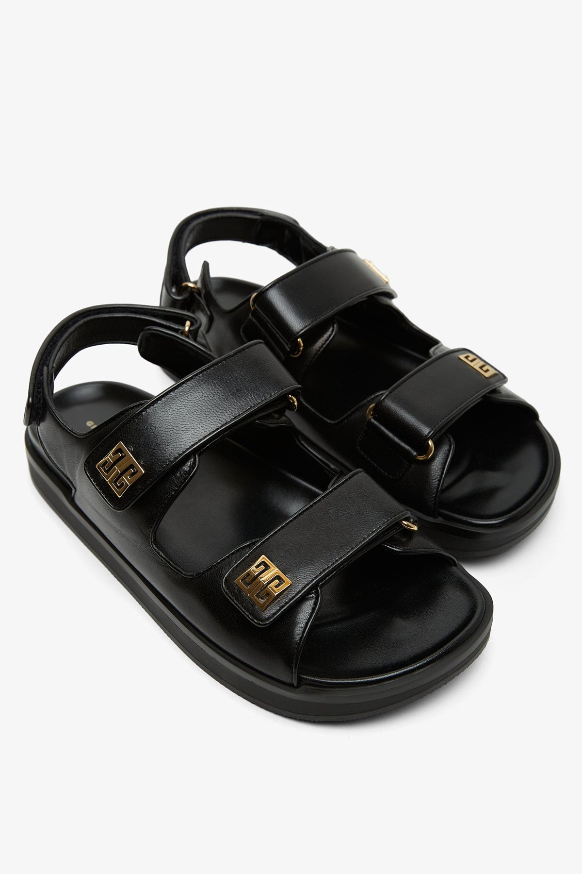 GIVENCHY 4G BLACK STRAP FLAT SANDALS