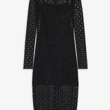 Monogram glitter midi dress