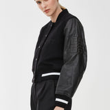 Wool and leather varsity jacket