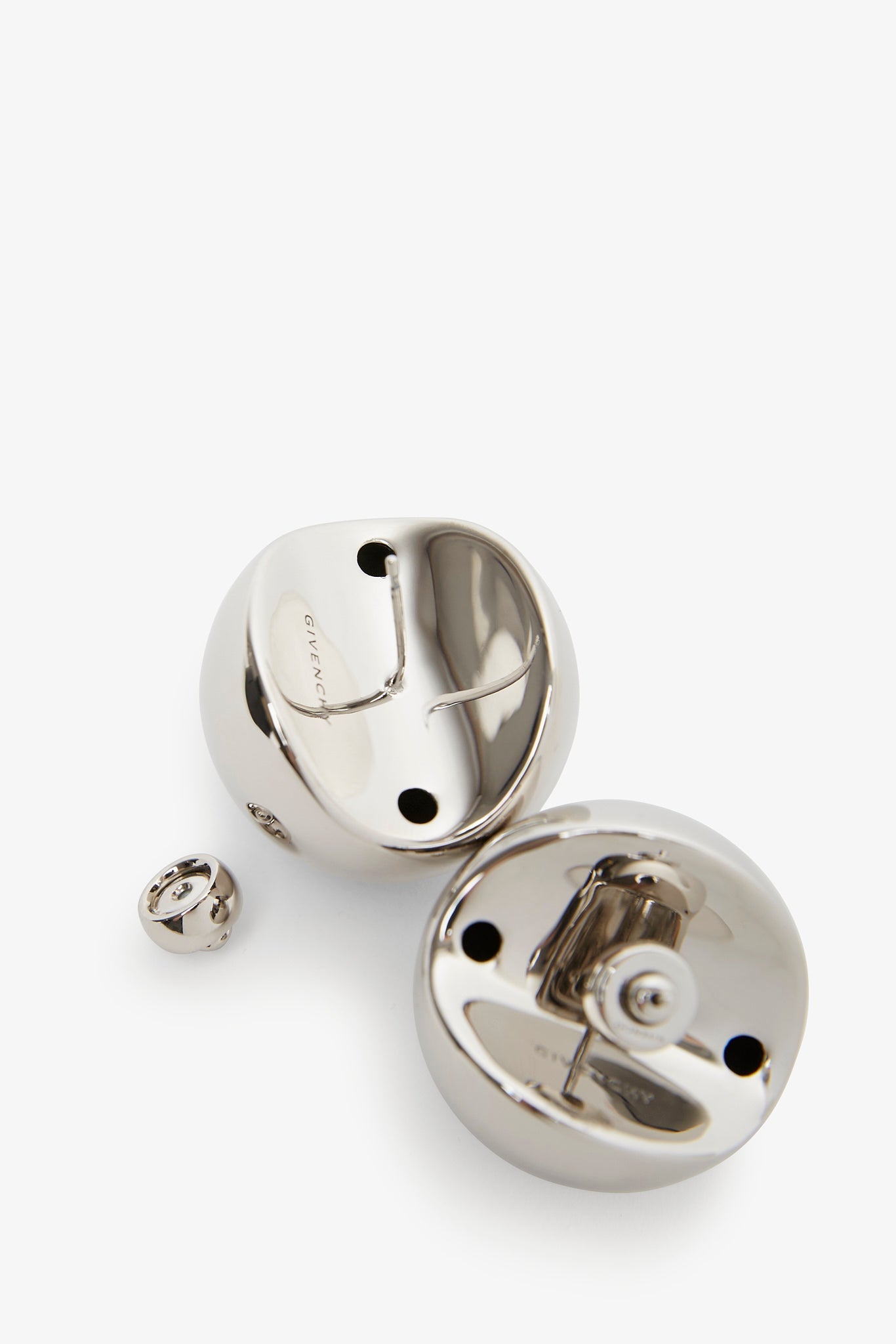 Curve silvery medium earrings