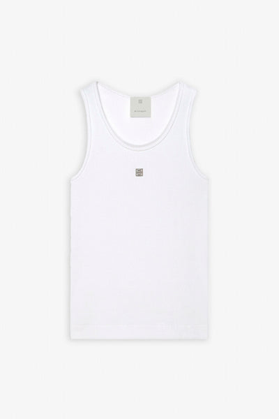 White logo tank top