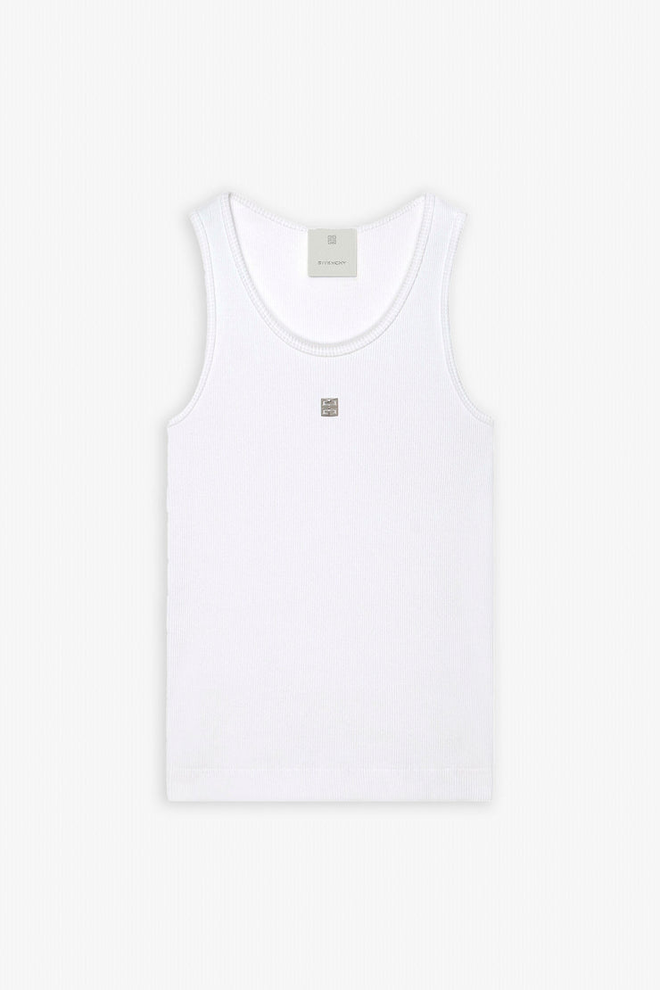 White logo tank top