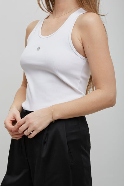 White logo tank top