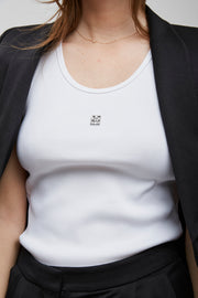 White logo tank top