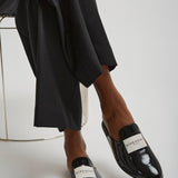 Tux black patent slippers