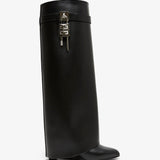 Shark lock 90 black leather boots