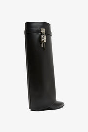 Shark lock 90 black leather boots