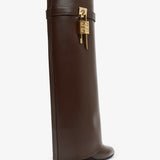 Shark lock 90 brown leather boots