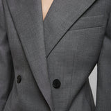 Double breasted grey jacket