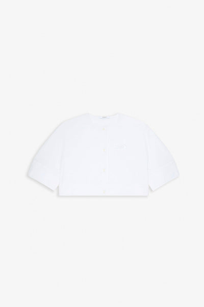 Short white cotton sleeves shirt