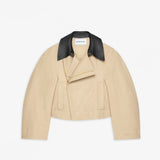 Short beige zipped jacket