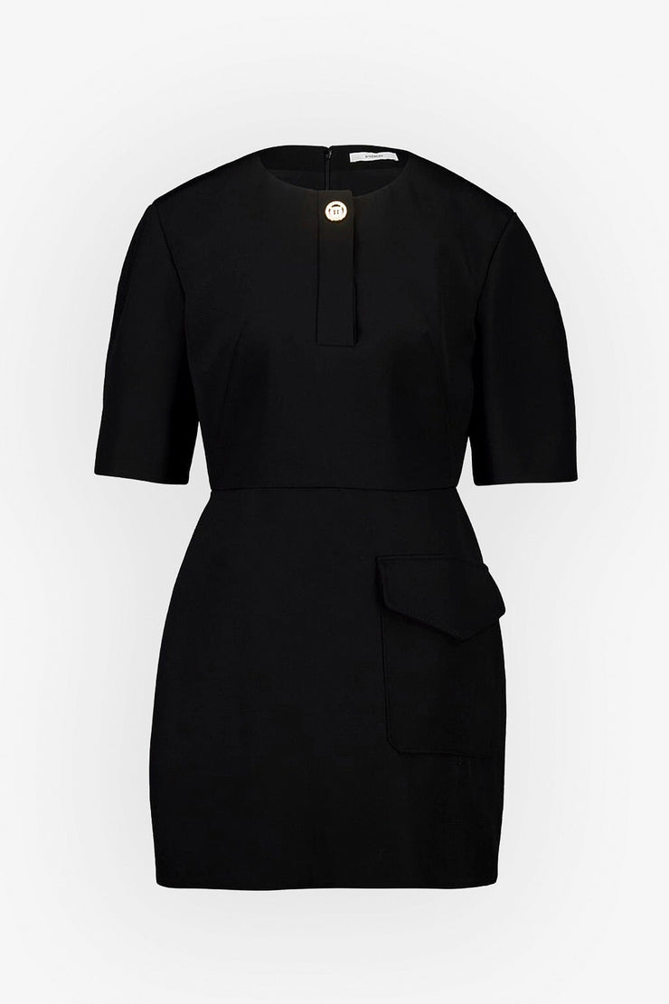Mini black cocoon dress
