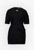 Mini black cocoon dress