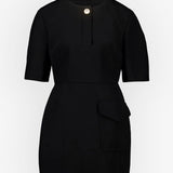Mini black cocoon dress