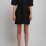 Mini black cocoon dress