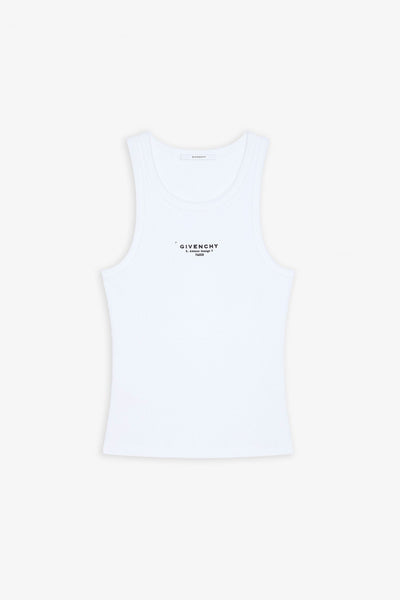 White logo tank top