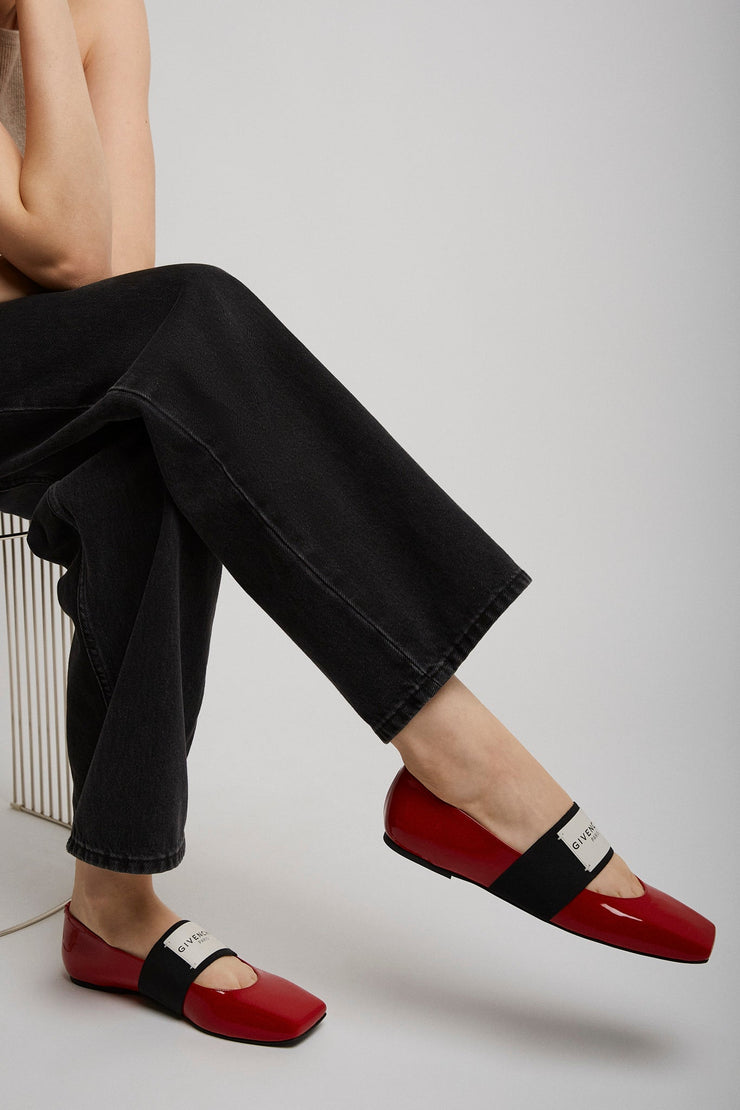 Red logo ballerinas