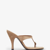 Kiss and Tell 100 brown suede mule sandals