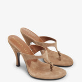 Kiss and Tell 100 brown suede mule sandals