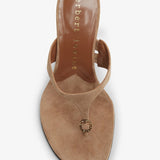 Kiss and Tell 100 brown suede mule sandals