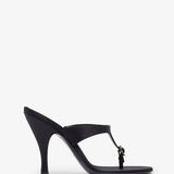 Kiss and Tell 100 black satin mule sandals