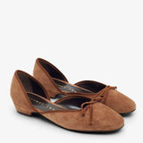 24/7 brown suede ballerina flats