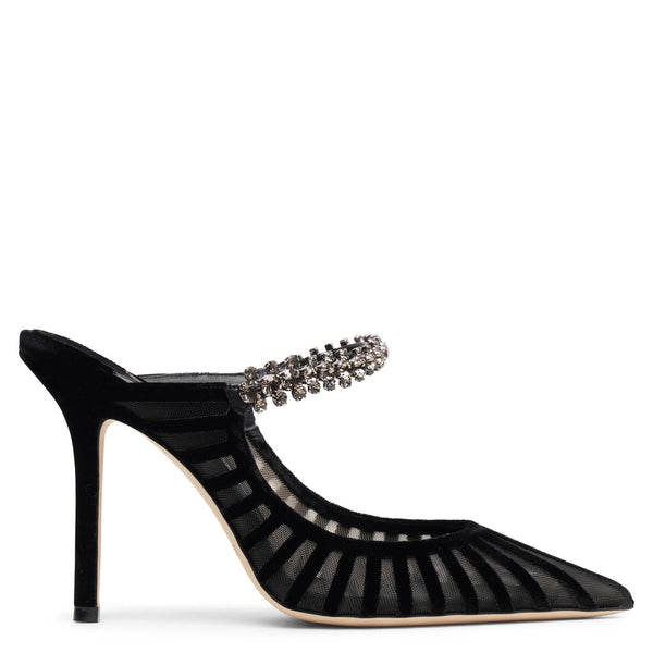 Jimmy Choo | Bing 100 black mesh mules | Savannahs