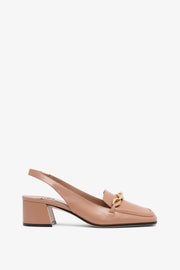 Diamond Tilda 45 beige leather slingback pumps