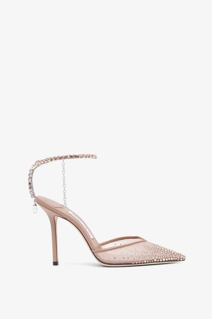 Jimmy Choo | Saeda 100 pink glitter pumps | Savannahs