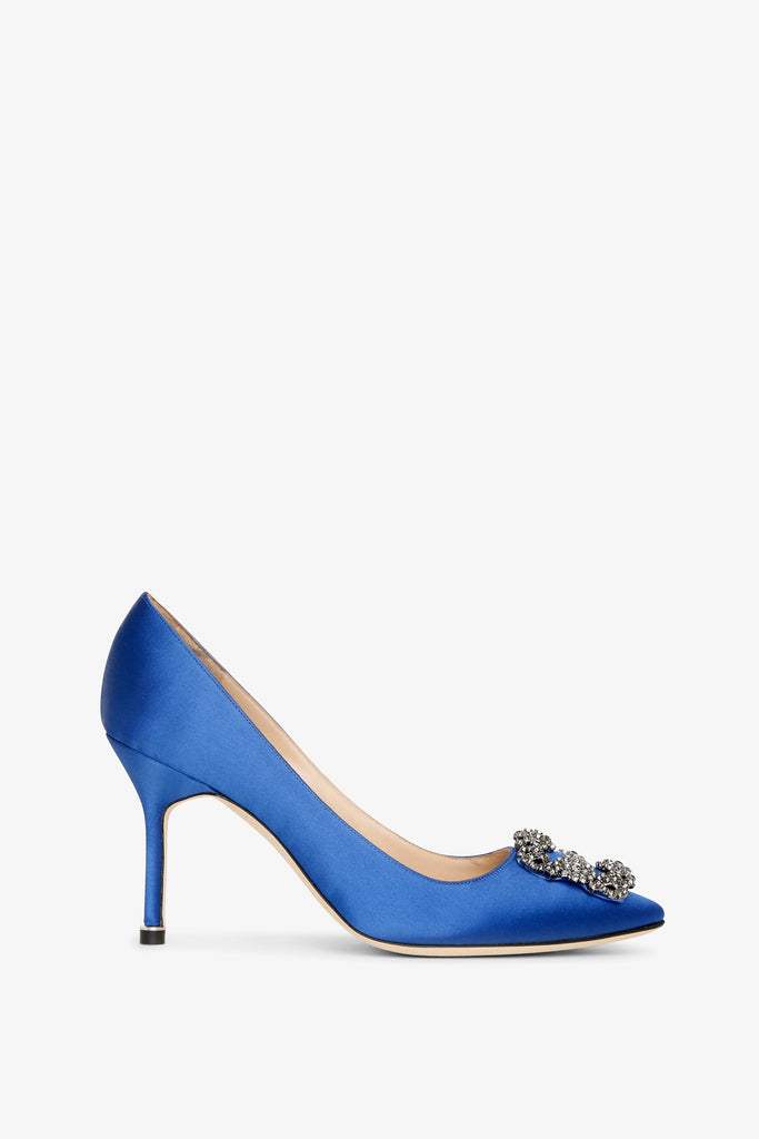 Manolo Blahnik | Hangisi 90 royal blue satin pumps | Savannahs