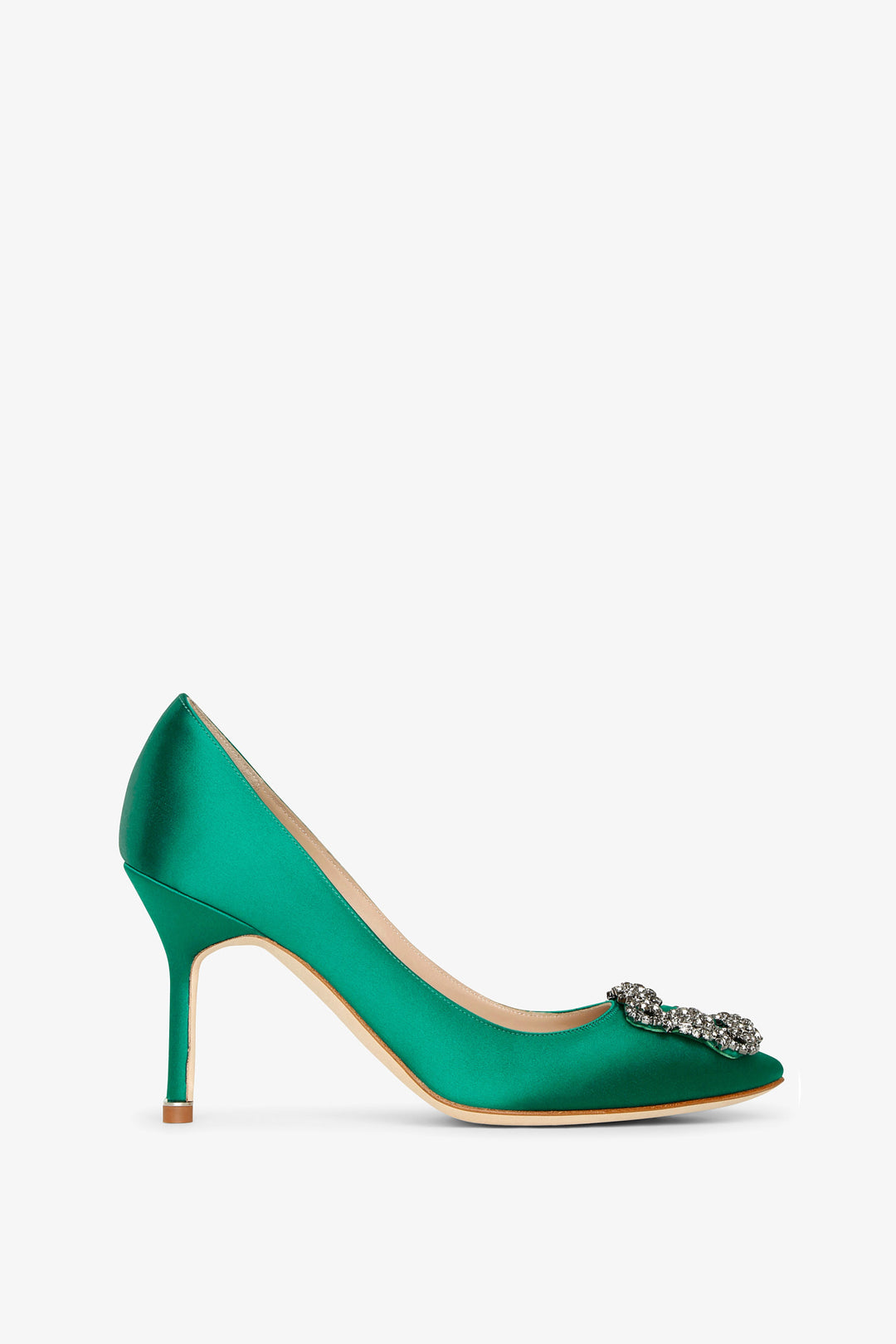 MANOLO BLAHNIK HANGISIパンプス 35.5 HANGISI | Blue Satin Jewel Buckle Pumps | Manolo Blahnik