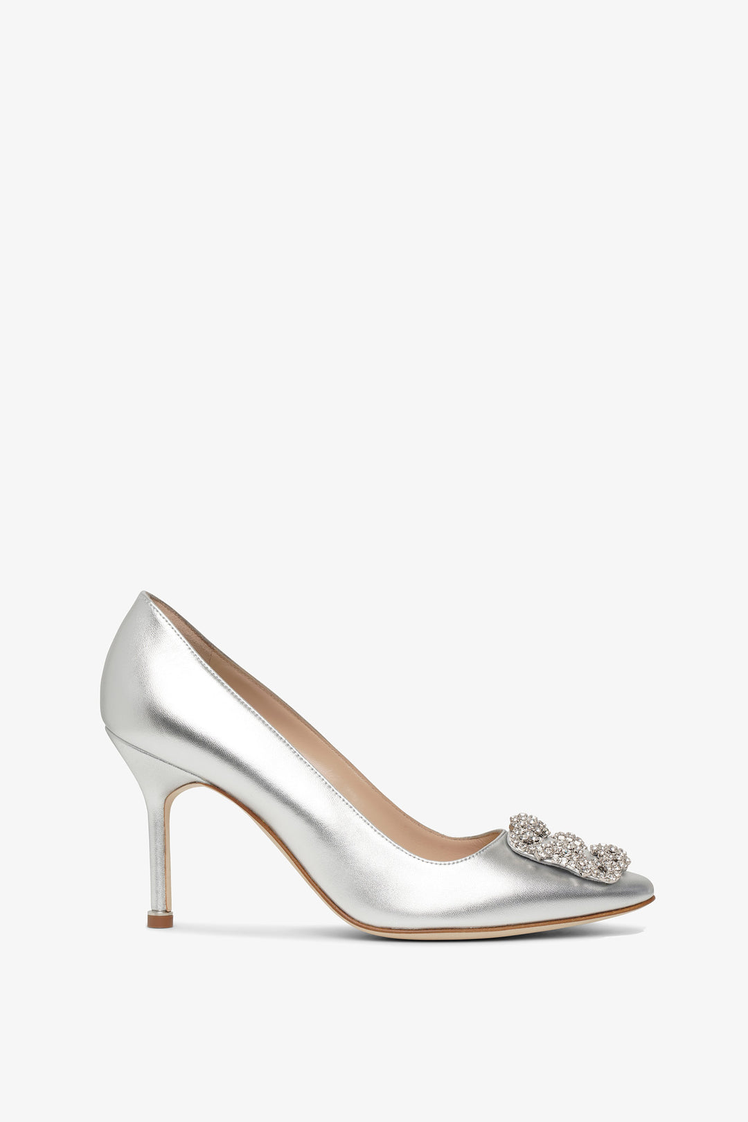 HANGISI | Green Satin Jewel Buckle Pumps | Manolo Blahnik