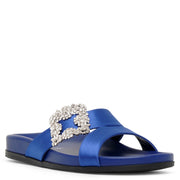 Chilanghi blue satin flat sandals
