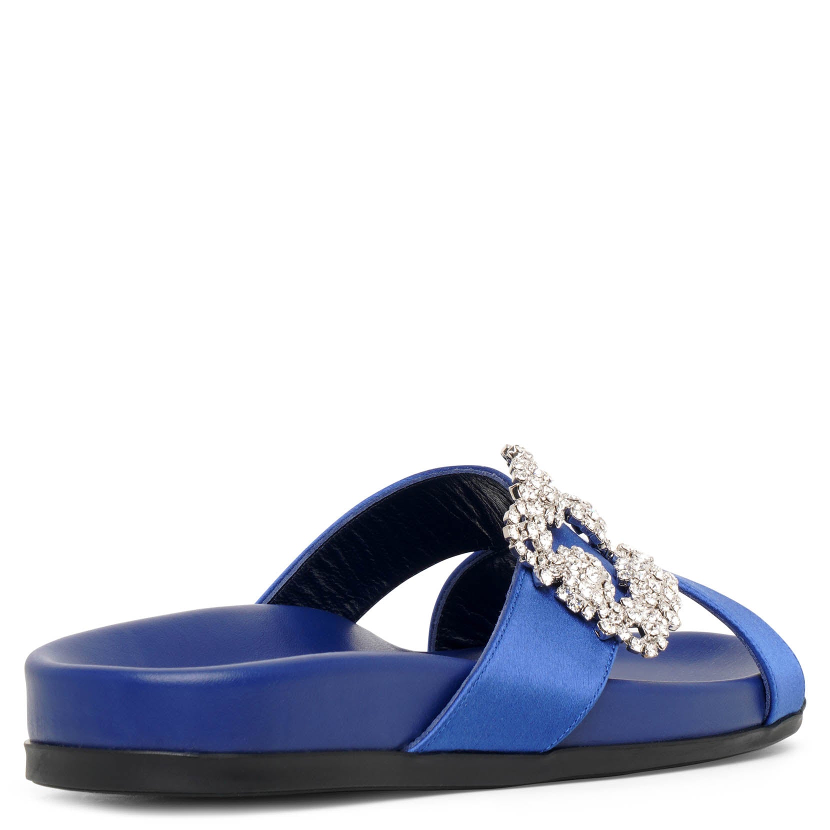 Manolo Blahnik | Chilanghi blue satin flat sandals | Savannahs