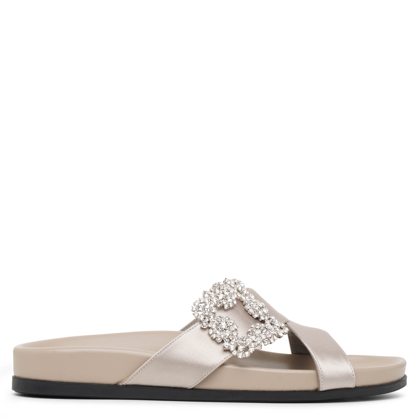 Manolo Blahnik | Chilanghi grey satin flat sandals | Savannahs