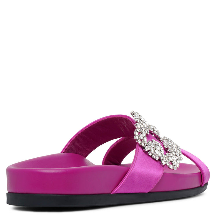 Chilanghi pink satin flat sandals