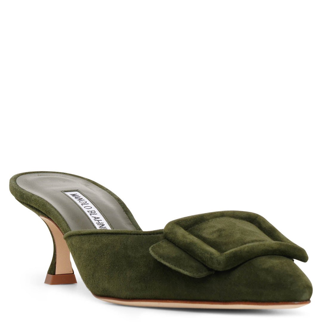 24SS new/Manolo Blahnik メイセール50ミュール Mule Green MB19145S-Manolo-Blahnik-