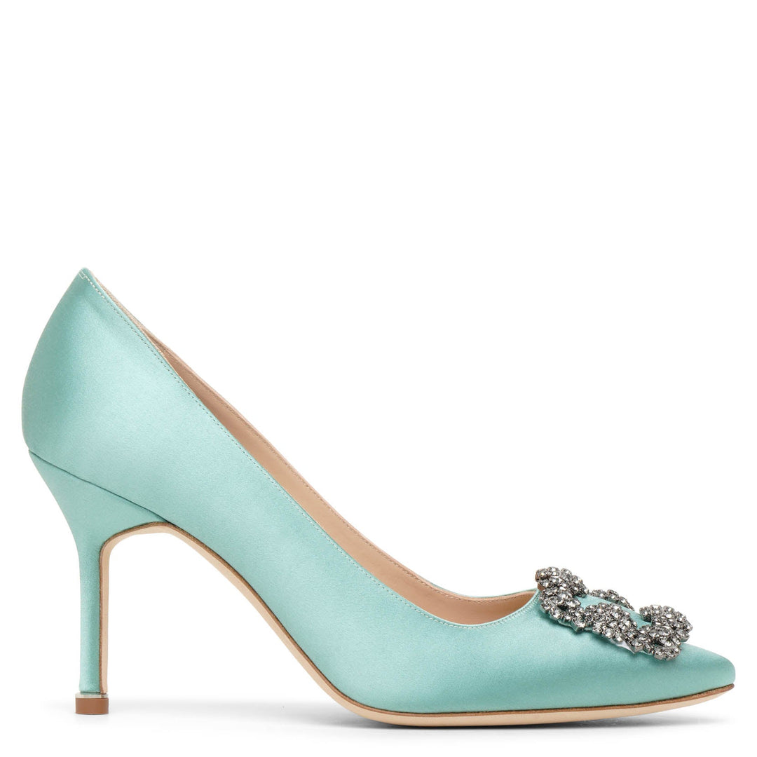 靴 MANOLO BLAHNIK GERONTIUS Manolo Blahnik Grass Green Leather Ankle Strap Heels Size