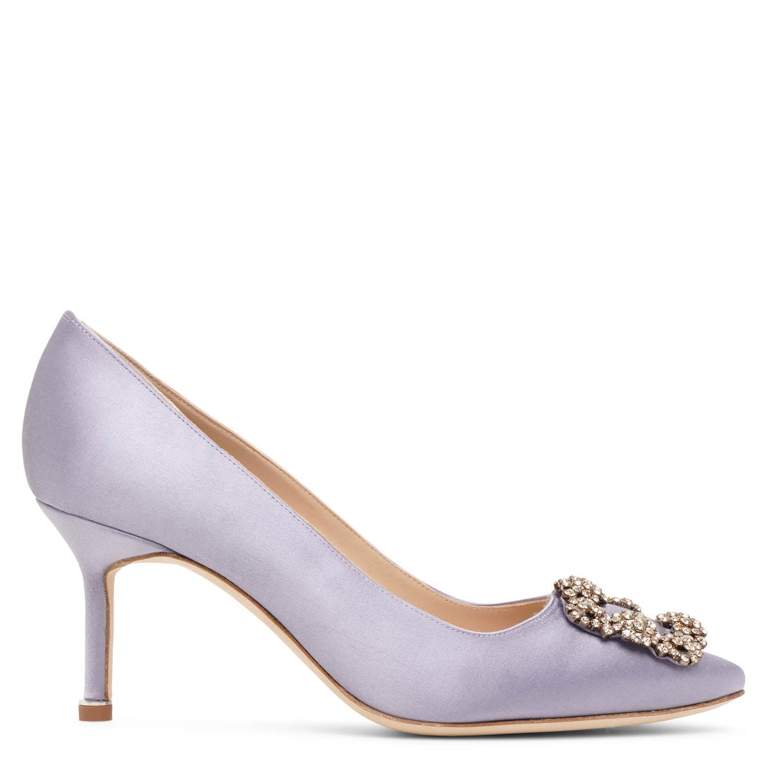 Manolo Blahnik | Hangisi 70 lilac satin pumps | Savannahs