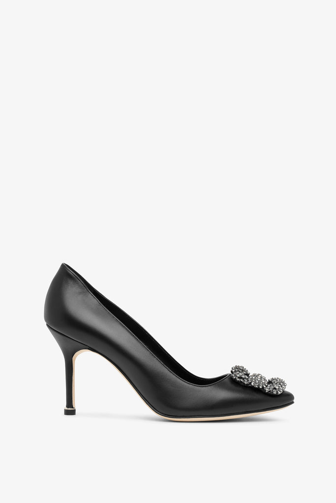 Manolo Blahnik Hangisi 90 black leather pumps Savannahs