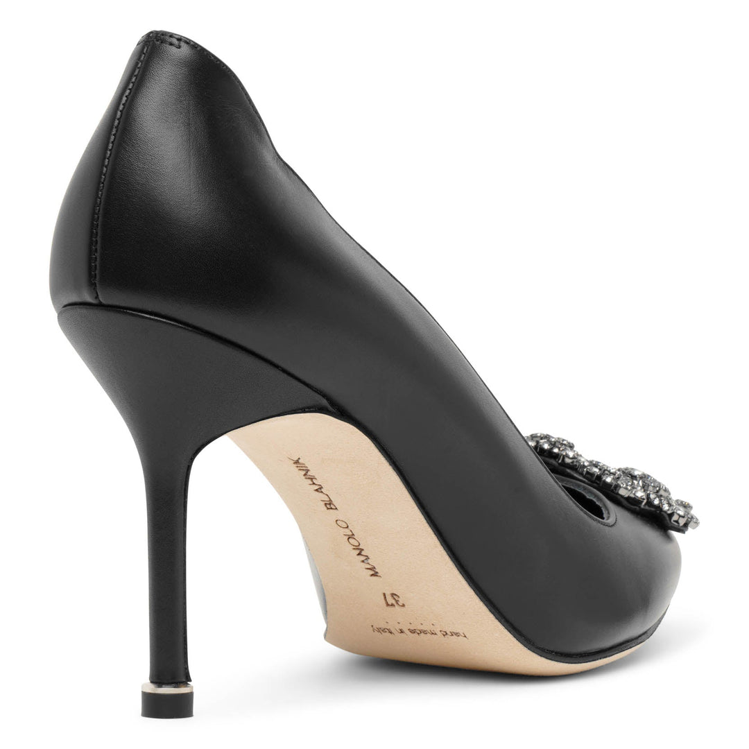 Manolo Blahnik | Hangisi 90 black leather pumps | Savannahs