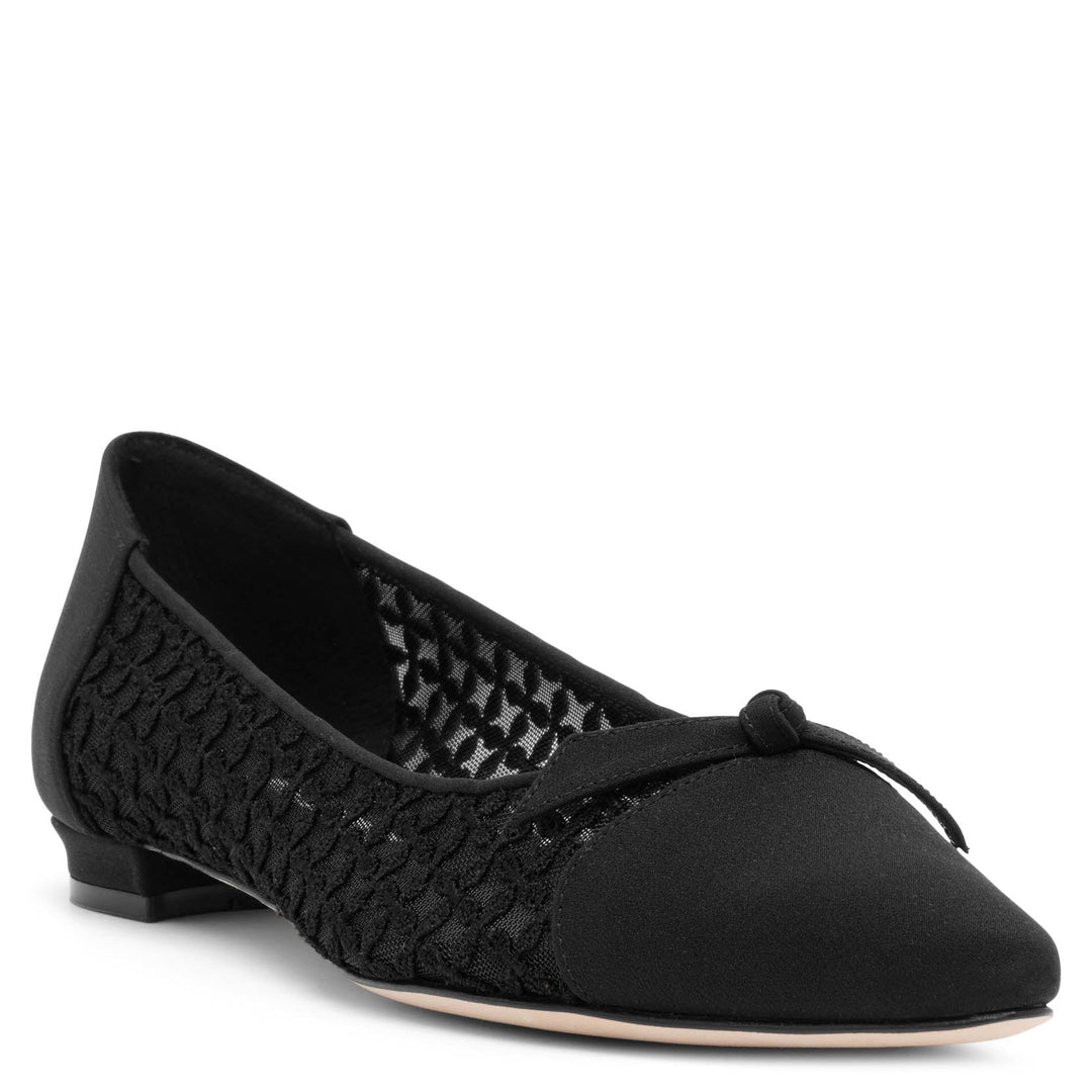 Manolo Blahnik | Tiakala black mesh ballet flats | Savannahs