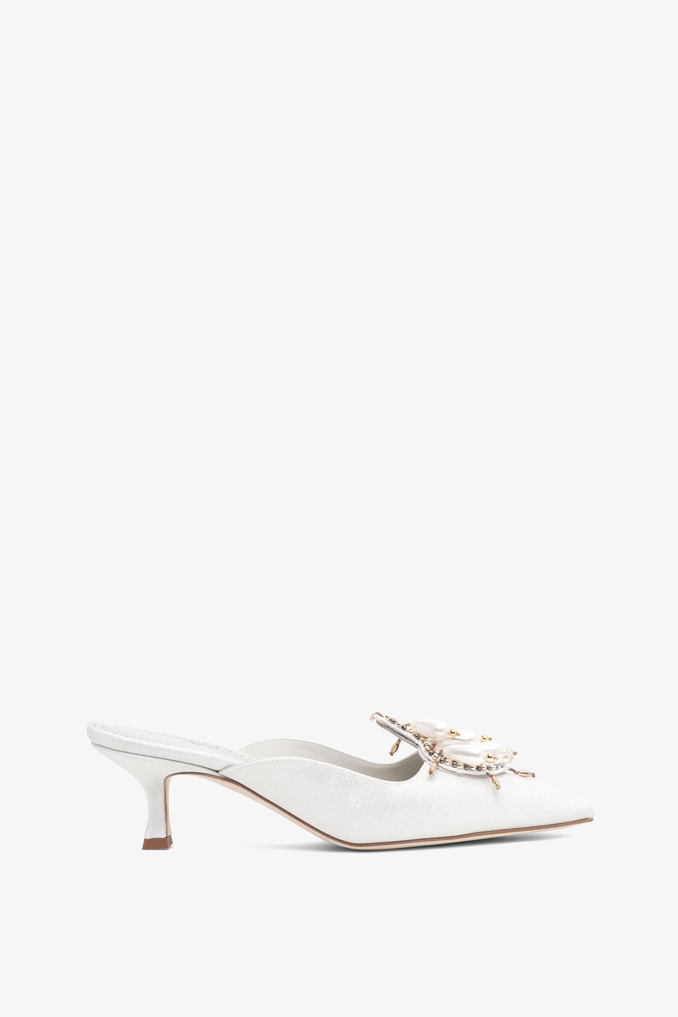 Manolo Blahnik | Orientalia 50 silver mules | Savannahs