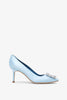 Hangisi 70 light blue satin pumps