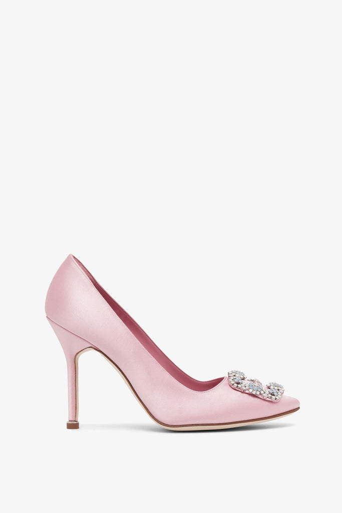 Hangisi 105 light pink satin pumps - Main Image