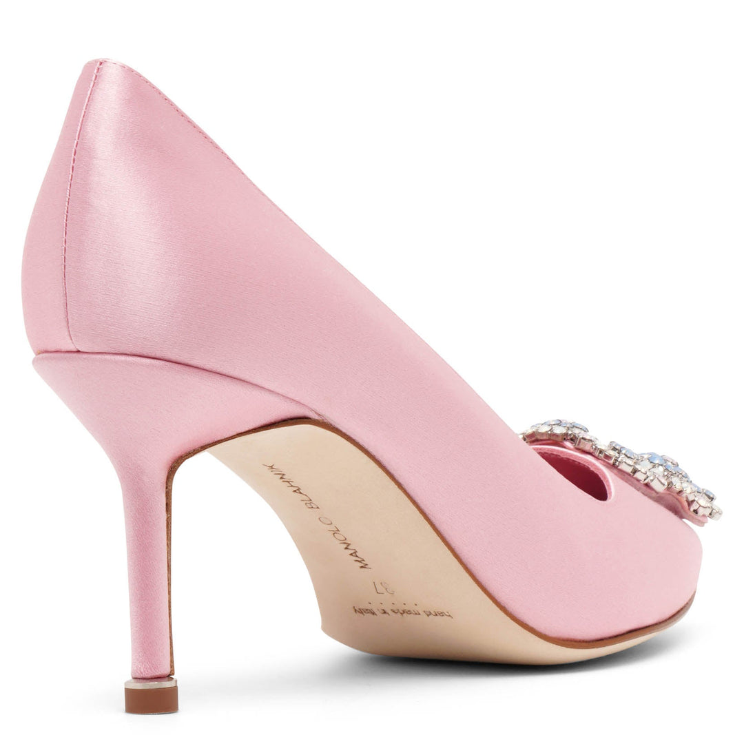 Manolo Blahnik Hangisi 70 light pink satin pumps Savannahs