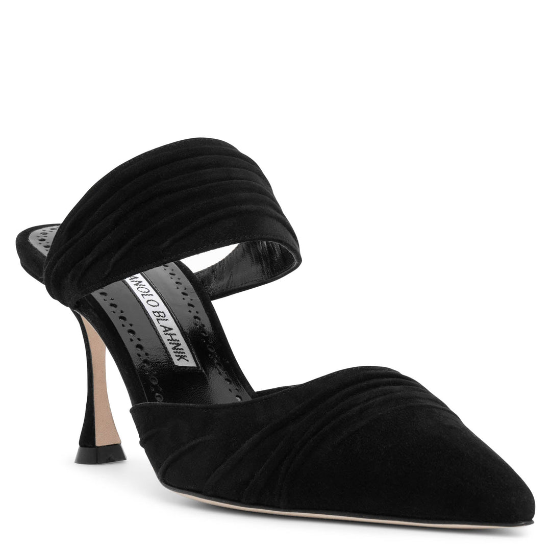 MANOLO BLAHNIK 24SS ブラック CIRCEAMU 70 スエード ミュール MB24128S-Manolo-Blahnik-